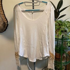 Free People thermal knit long sleeve top
